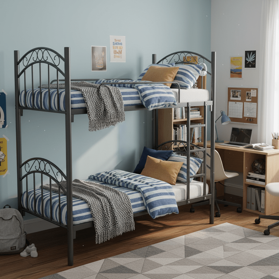 [P0271S] Steel-Bunk-Bed (Single Bunk-bed)