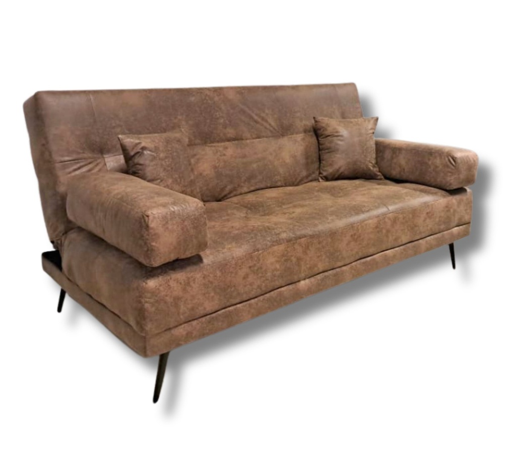 [DOUBLESLEE-1494] Sleek-Double-Sleeper-Couch (Charcoal Grey Poly linen)