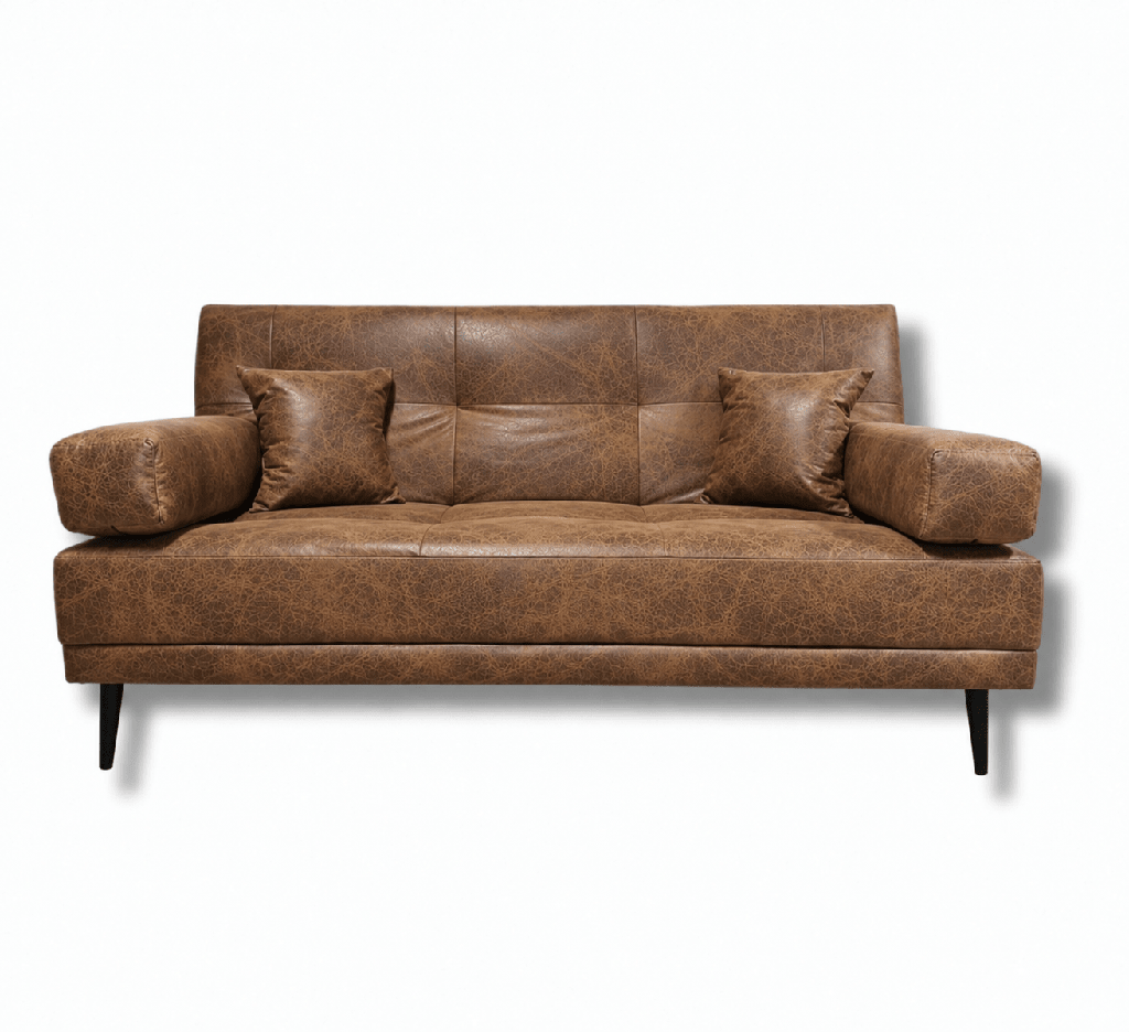 [DOUBLESLEE-1494] Sleek-Double-Sleeper-Couch (Charcoal Grey Poly linen)